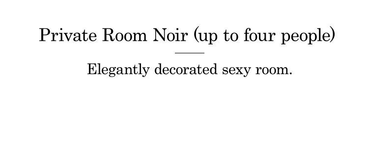 Private Room Noir